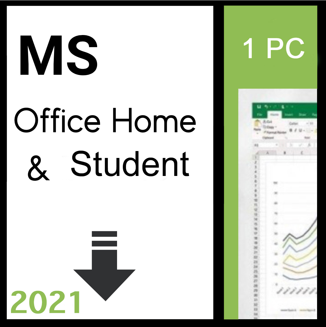 MS Office Home and Student 2021 1PC/Win License Download SQL
